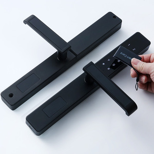 Wenxun Smart Door <b>Lock</b> Black Stainless Steel Card Swipe Combination <b>Lock</b> For Hotel Apartment Wooden Door - Product Image 1