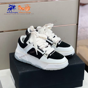 Men Black <b>White</b> Mesh Leather Low Top <b>Lace</b> Up Casual Sneakers Thick Sole Streetwear Shoes - Product Image 2