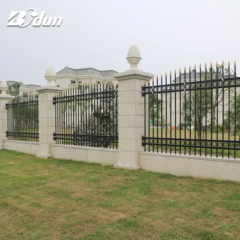 Outdoor security metal privacy aluminum panel garden steel brass used wrought iron fencing for sales