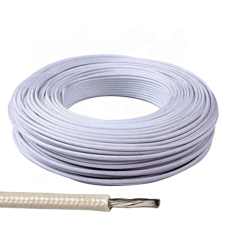 Cable de aislamiento de silicona de 6awg y 8awg, cable trenzado de fibra de vidrio, cable calefactor