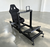 Siège de simulation de course en profilé aluminium 4080, ensemble complet, fauteuil baquet en cuir, support modifié, assemblage facile, cockpit de simulateur