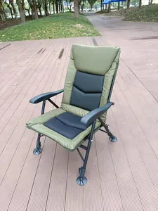 Vente en gros Chaise de pêche pliante portable Relax Camping Chaise verte détachable pour la pêche à la carpe