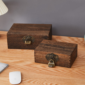 WanuoCraft Premium Handmade Rectangle Large Sturdy Wooden Box Lid Versatile Chic Home Decorative <strong>Memory</strong> <strong>Keepsake</strong> Elegant - Product Image 2