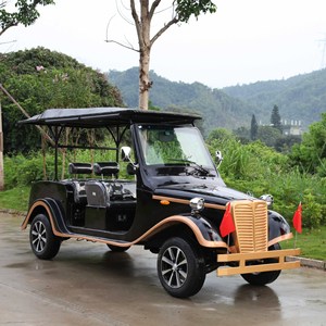 Voiture électrique de style vintage 4 places avec porte-bagages pour les visites touristiques et l'inspection des propriétés - Product Image 1
