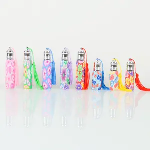 Großhandel neu Stil 5ml 10ml farbige gefrostete weiche Keramik ätherische Öl flasche Parfüm Mini Glas rolle auf Flasche