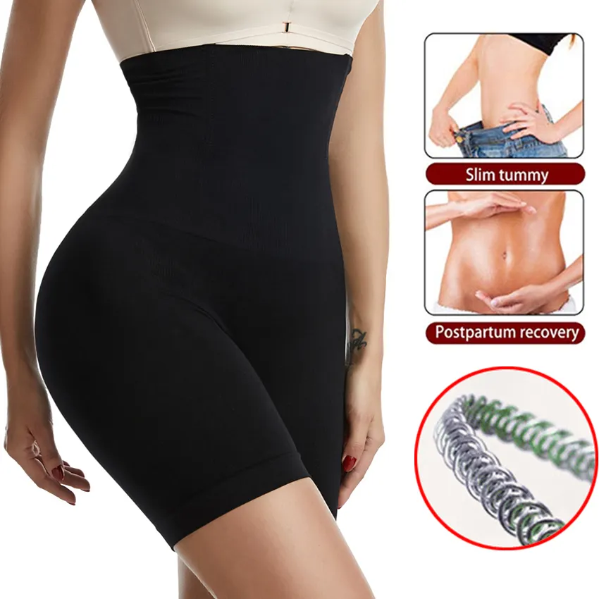 Kadınlar için Shapewear karın kontrol şort yüksek bel külot orta uyluk vücut şekillendirici Bodysuit şekillendirme Lady