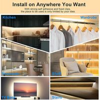 Nouveau LED Linkable White Flexible Tape Under Cabinet Led Light Kit 4-Strip Pack SMD2835 UK Plug
