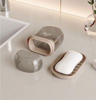 Jabonera Portátil de Viaje, a Prueba de Fugas, de Plástico Ecológico, Duradera, Transparente, Moderna, Organizador Impermeable