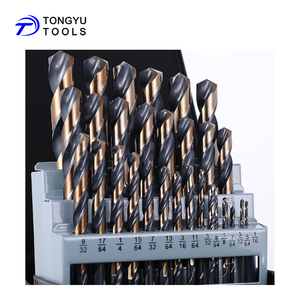 29-teiliges HSS-Bohrer-Set 1/16 "bis 1/2", 135 ° Split Point SAE Jobber Twist Bit-Kit für Hartmetall-Gusseisen-PVC-Holz in Metall box - Product Image 2