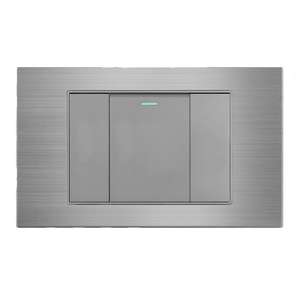 Interruptor de luz de pared gris cepillado, enchufe eléctrico de pared con luz, interruptor de pared de 1/2/3/4/5/6 vías - Product Image 1