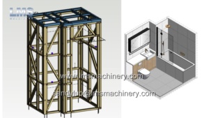 FrameMac C63 LGS C Máquina formadora de rollos de acero de calibre ligero 63x41mm <span class=keywords><strong>Componentes</strong></span> de núcleo de cojinete de Motor de vaina de baño prefabricada portátil - Product Image 6