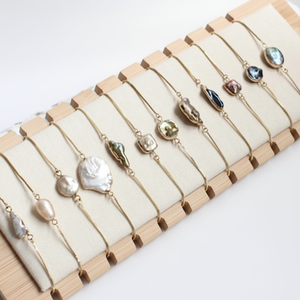 สร้อยข้อมือมุกสีเงิน925ที่ไม่ซ้ำกันสร้อยข้อมือมุกหลายสีที่ไม่ซ้ำกัน925เงินสเตอร์ลิงไข่มุกน้ำจืดสร้อยข้อมือสำหรับของขวัญแต่งงาน - Product Image 1