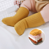 Chaussettes d'hiver pour enfants aux couleurs vives, chaussettes en coton doux pour bébés et tout-petits, semelle antidérapante, rose jaune cyan 6 couleurs