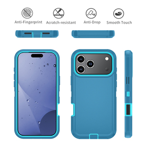 Étui de protection intégrale robuste Defender 3-en-1 avec clip ceinture et béquille rotative à 360° pour <span class=keywords><strong>iPhone</strong></span> 17 Pro Max 17 Air - Product Image 3