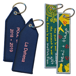 定制标志织物钥匙扣刺绣钥匙扣标签钥匙扣 - Product Image 4