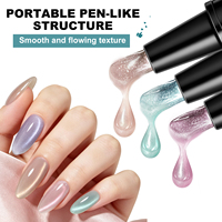 Stylo Gel Magnétique Effet Œil de Chat en une seule étape pour Ongles, Vernis à Ongles Liquide UV/LED pour Design Français DIY