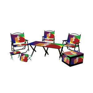 Table pour activités de plein air d'équipe de football personnalisée portable Oxford Ensemble de chaises de camping et de pique-nique légères et pliantes - Product Image 1