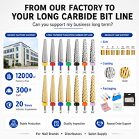 Fourniture d'ongles américains fou sur le foret à ongles super long meilleure vente de mèches à ongles électriques 5 en 1 en carbure de tungstène