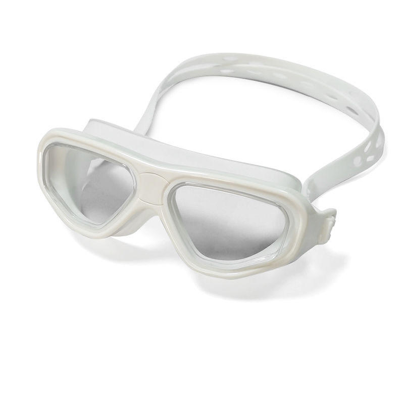 White Frame Transparent Swimming Goggles