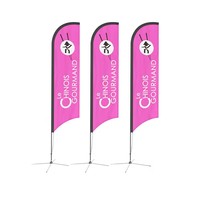 Drapeau personnalisé impression double face drapeau de plumes de plage Oriflamme pour salon professionnel
