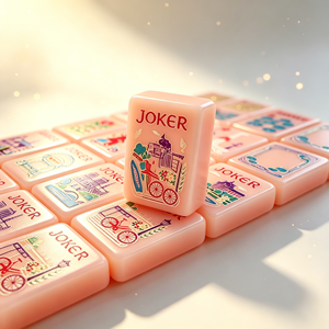 Mahjong américain en acrylique rose saumon, personnalisé, 160 tuiles, nouveau, luxe, moderne, durable, écologique, portable, pour 4 joueurs, tuiles en cristal - Product Image 5