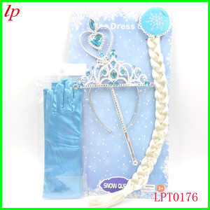 Ensemble Couronne, Baguette Magique et Tresse Elsa La Reine des Neiges en Résine Plastique, Jouet Coiffe LPT0173 - Product Image 3
