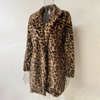 Manteaux en fausse fourrure russe pour femmes, veste courte moelleuse à imprimé léopard, cardigan ample, vêtements d'extérieur en fourrure, tenues d'automne, manteau d'hiver