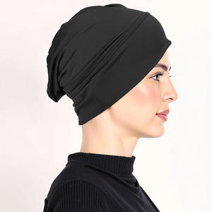 Gorro suave de alta elasticidad para pacientes con cáncer, protección para el cabello, Color sólido, logotipo personalizado, suéter para mujer, gorros - Product Image 3
