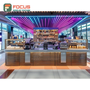 ตู้โชว์กาแฟแบบรวม ตู้โชว์ขวดไซรัป ลายไม้โอ๊คธรรมชาติ ตู้โชว์ร้านกาแฟบูติก - Product Image 1