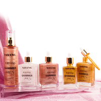 Huile corporelle scintillante rose rose 30ml huile surligneuse pour le corps couleurs de parfum pour le maquillage