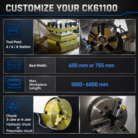 Vente chaude usine : Tour CNC multi-axes horizontal CK61100 à structure à banc plat