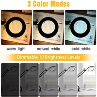 LED Magnifying Glass Desk Lamp 3 Modes10 Ways Brightness Adjustable Metal Clip Laboratory Desk Led Lamp with Magnifier