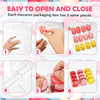 Boîte à macarons en plastique transparent empilable pour 12 macarons, conteneur de présentation pour desserts, cadeaux de mariage et de fête