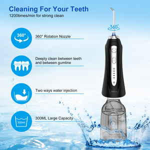H2ofloss bể 300ml bán chạy 5 chế độ làm việc không thấm nước IPX7 máy bay phản lực nước <span class=keywords><strong>Flosser</strong></span> có thể sạc lại không dây uống Irrigator - Product Image 2