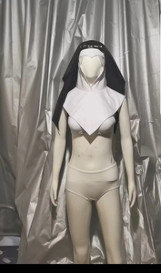 魅惑的な高級カスタムメイド黒修道女コスプレバーゴーゴー衣装パーティーガールパフォーマンスコスチュームステージダンス女性用大人100% - Product Image 6