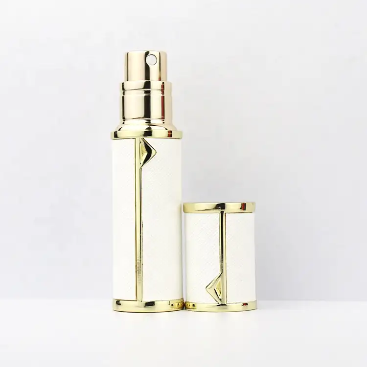 Metal diseño elegante cilindro botellas cuadrado vacío Dubai giro del atomizador del Perfume botella de Spray