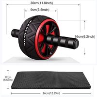 Roue abdominale en aluminium avec tapis de genou pour femmes et hommes - Résistance maximale de 330 lb pour l'entraînement de renforcement abdominal et de la force du tronc à domicile