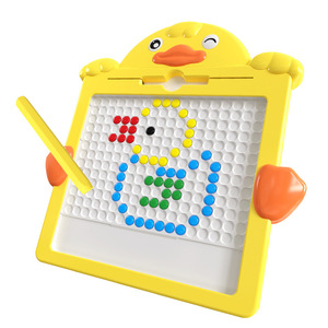 Tablero de Dibujo Magnético de Plástico para Niños, Rompecabezas de Cuentas Magnéticas, Juguete de Ejercicio de Coordinación y Entrenamiento de Concentración para Bebés - Product Image 1