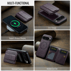 Para <span class=keywords><strong>Google</strong></span> <span class=keywords><strong>Pixel</strong></span> 10 Pro XL Wallet Case <span class=keywords><strong>2</strong></span> en 1 <span class=keywords><strong>Funda</strong></span> de cuero desmontable Wallet Case <span class=keywords><strong>Funda</strong></span> protectora con soporte Tarjetero - Product Image 5