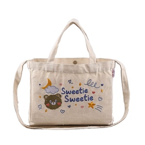 Environmental Eco Friendly Stock Durable Brand Logo Customizable Tote Bags Canvas Logo Cute Shopping Grocery - Product Image 2