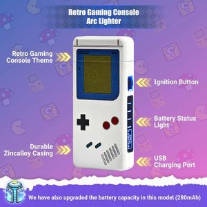 Creative Retro Game Design Rechargeable Gas <b>Lighter</b> with USB Charging Windproof Double Arc Flame for Cigarette Use - Product Image 3