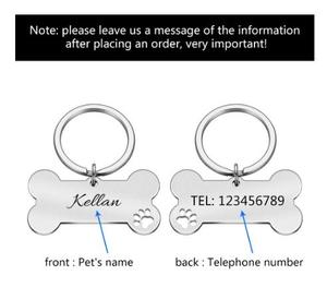 Amazon Offre Spéciale personnalisé <span class=keywords><strong>Dog</strong></span> Tags Id Tags Nom Étiquette de chien en acier inoxydable - Product Image 3