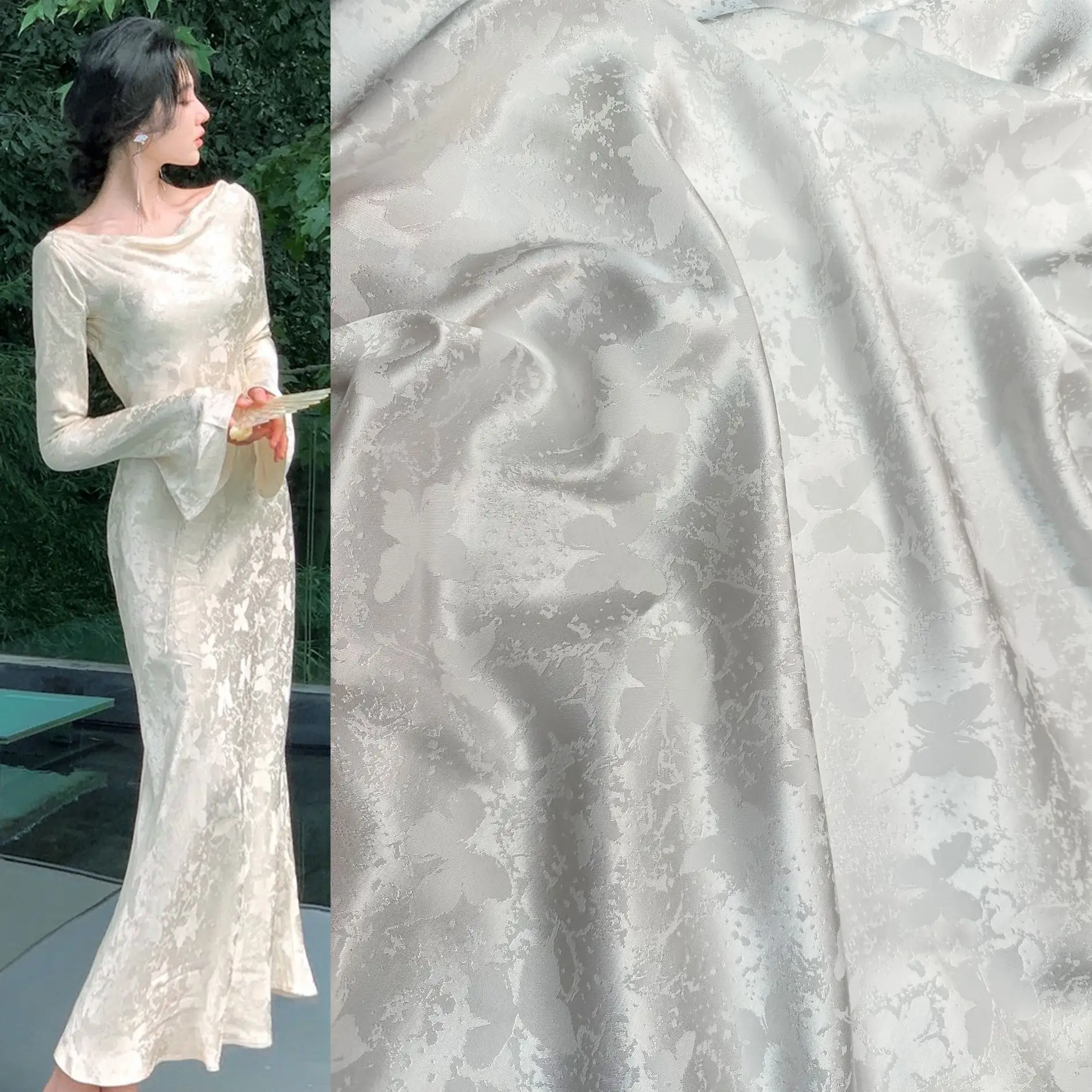 Hign Density LOW MOQ Jacquard Woven Satin Base 100% Polyester Soft Fabric for sofa Brocade Jacquard Fabric