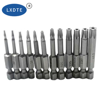 Jeu d'embouts de tournevis Torx LXDTE 50 mm en acier S2, tige hexagonale 1/4 ", T5-T40, qualité industrielle pour perceuse à percussion, tournevis électrique
