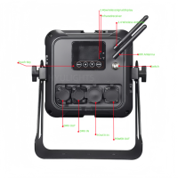 Projecteur LED PAR sans fil IP65 16x10W à batterie, DMX512 RGBWA UV 6-en-1, pour éclairage de scène extérieur