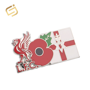 Promocional broche de esmalte club de fútbol rojo amapola flor solapa <span class=keywords><strong>Pin</strong></span> insignias - Product Image 2
