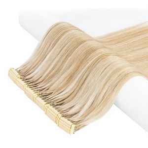Extensioni <span class=keywords><strong>per</strong></span> <span class=keywords><strong>capelli</strong></span> 6D con nastro adesivo, 12/28 pollici, bionde, liscie naturali, in <span class=keywords><strong>capelli</strong></span> umani, permanentabili e tinturevoli, senza tracce, 10 pezzi/confezione - Product Image 1