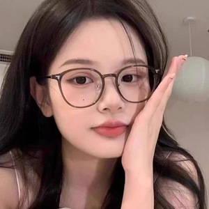 แว่นตาทรงกลมเต็มขอบสีน้ำตาลสำหรับผู้หญิงกรอบขนาดกลางเลนส์ใสวัสดุซีอาร์-39 2024 - Product Image 3