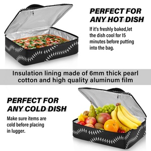 Sac isotherme personnalisé avec imprimé oiseaux Iwa noirs hawaïens pour plats chauds et froids - Product Image 5