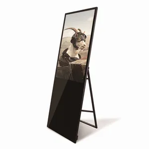 43 Inch Portable LCD Digital Signage Floor Stand LCD Touch Screen Advertising Stands Commercial Office Ad Player Outdoor